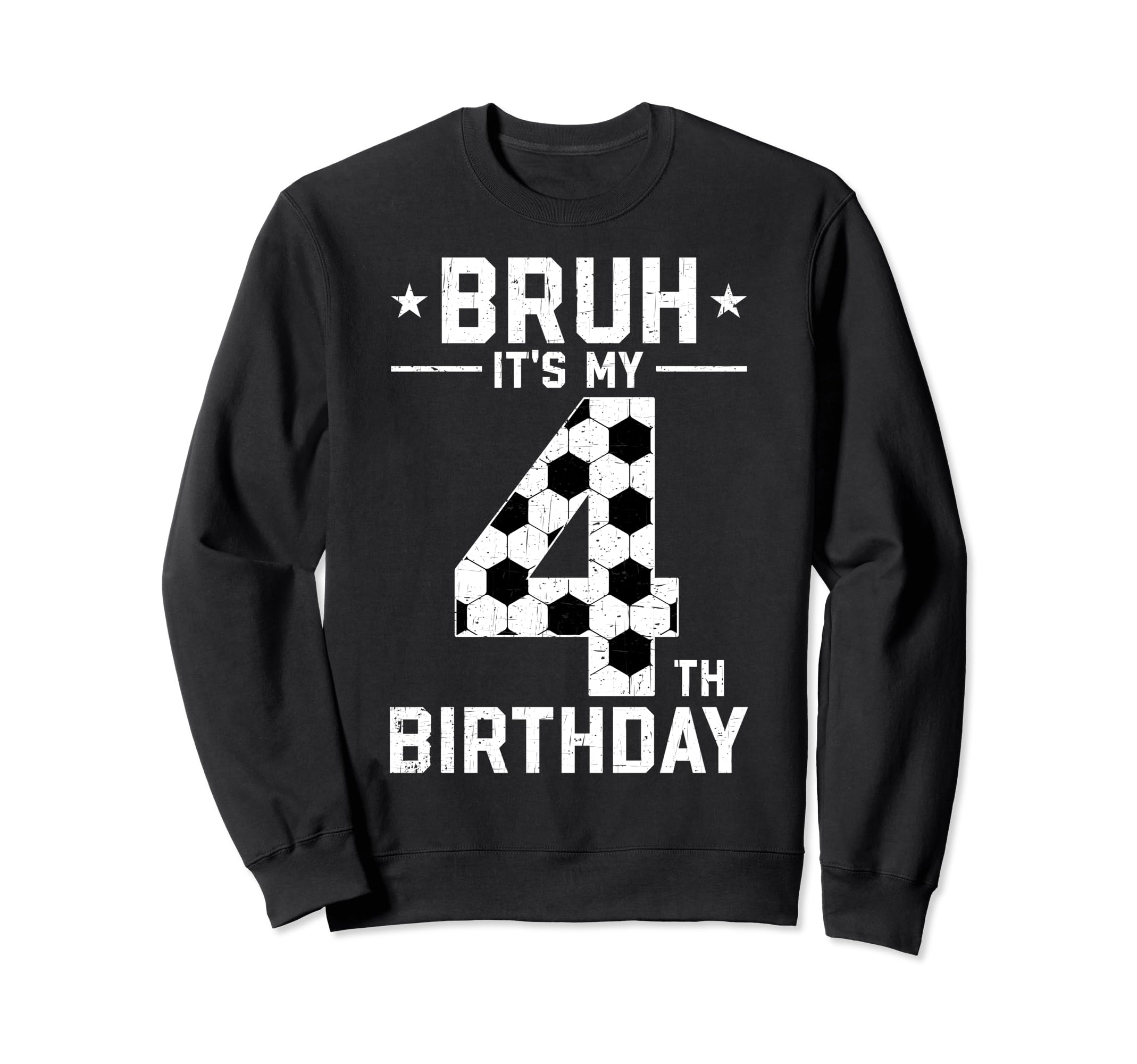 4 Year Old Birthday Soccer Bruh Sweatshirt - Custom Art Print Men Women