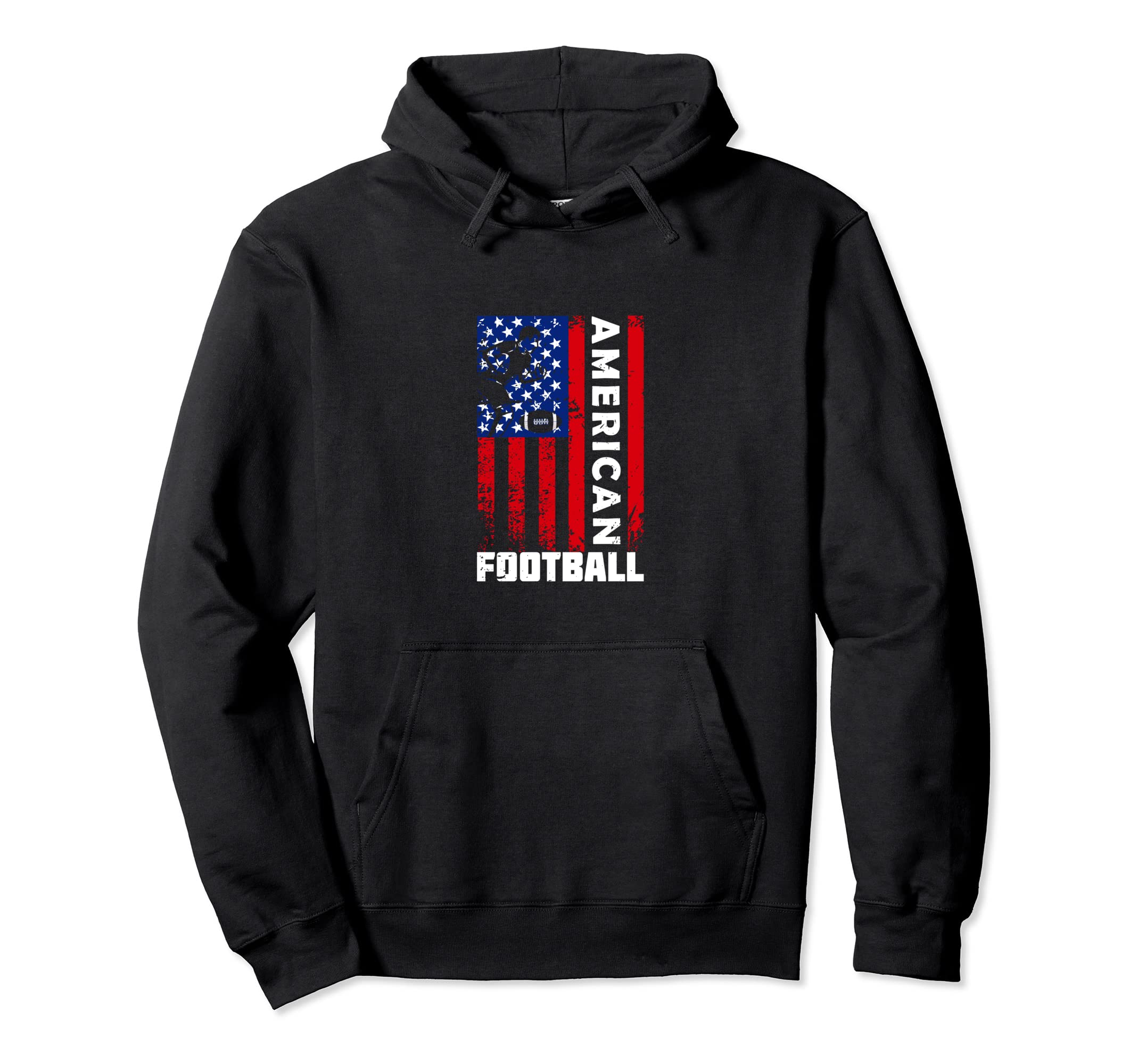 American Football Distressed Usa Flag Hoodie - Streetwear Style for Adults
