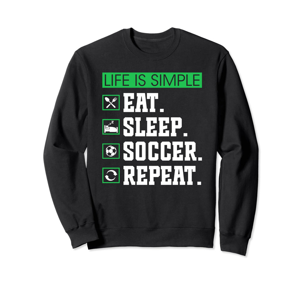 Eat Sleep Soccer Repeat Soccer Sweatshirt - Aesthetic Graphic Men Women