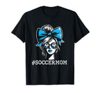 Soccer Mom Bow Football Mama Mothers T-Shirt - Trendy Graphic Men Women