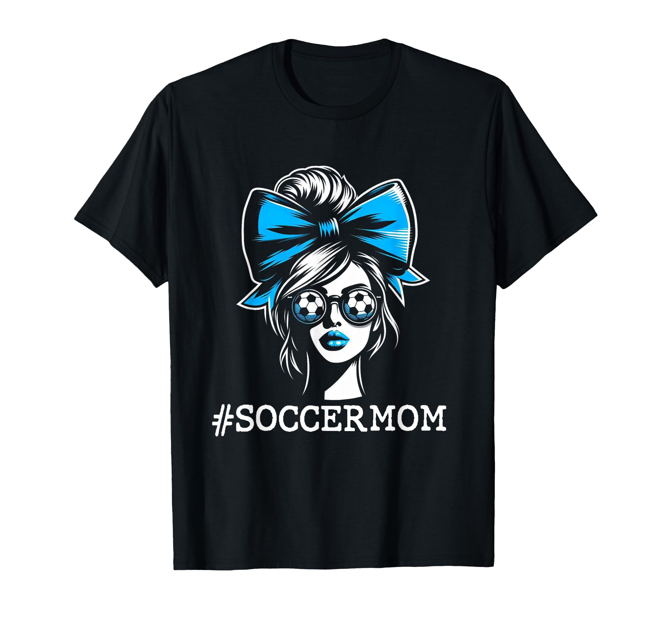 Soccer Mom Bow Football Mama Mothers T-Shirt - Trendy Graphic Men Women