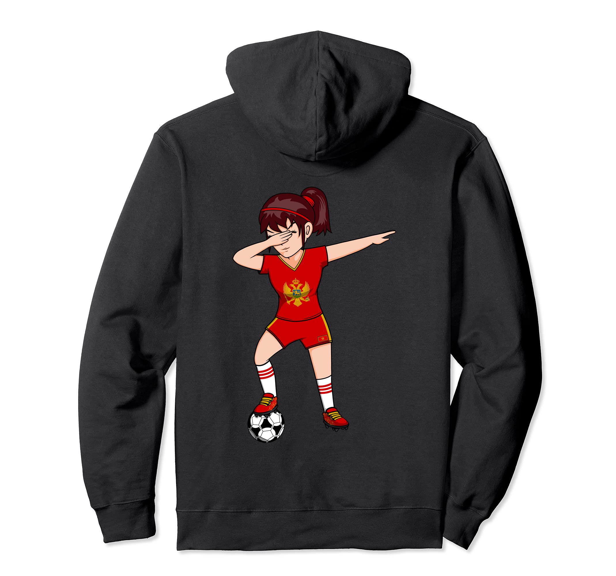 Dabbing Soccer Montenegro Jersey Hoodie - Unique Graphic for Adults
