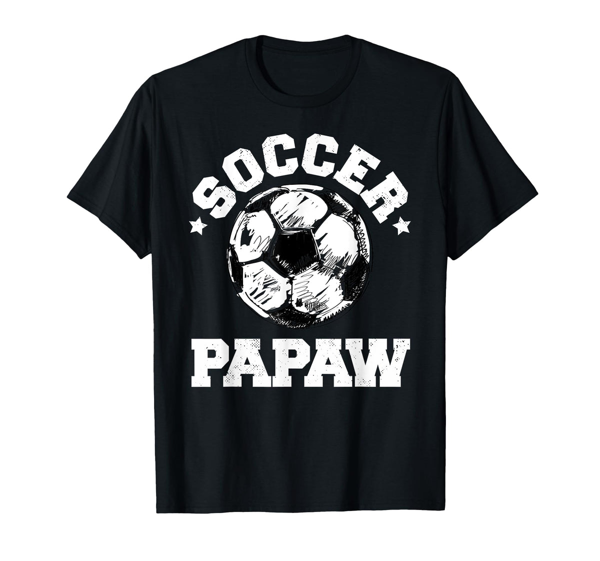 Soccer Papaw Soccer Ball Distressed Funny T-Shirt - Unique Graphic Unisex