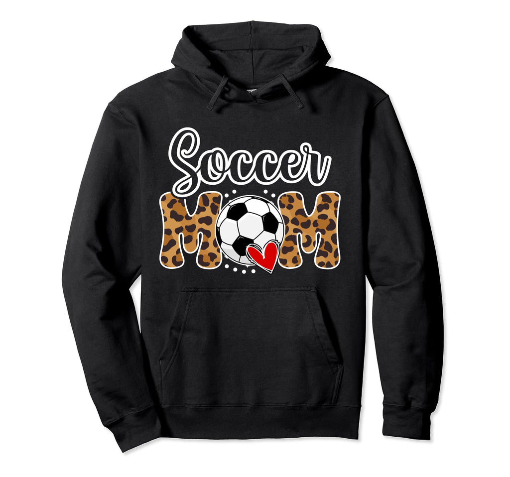 Soccer Mom Leopard Mom Soccer Player Hoodie - Trendy Graphic for Adults