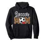 Soccer Mom Leopard Mom Soccer Player Hoodie - Trendy Graphic for Adults