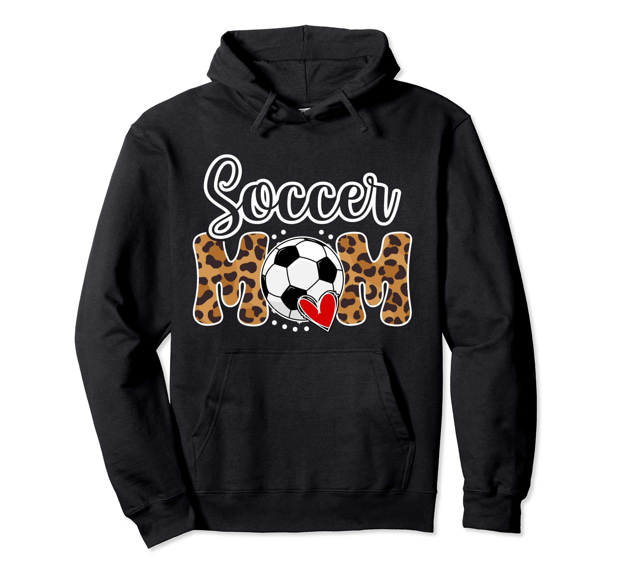 Soccer Mom Leopard Mom Soccer Player Hoodie - Trendy Graphic for Adults