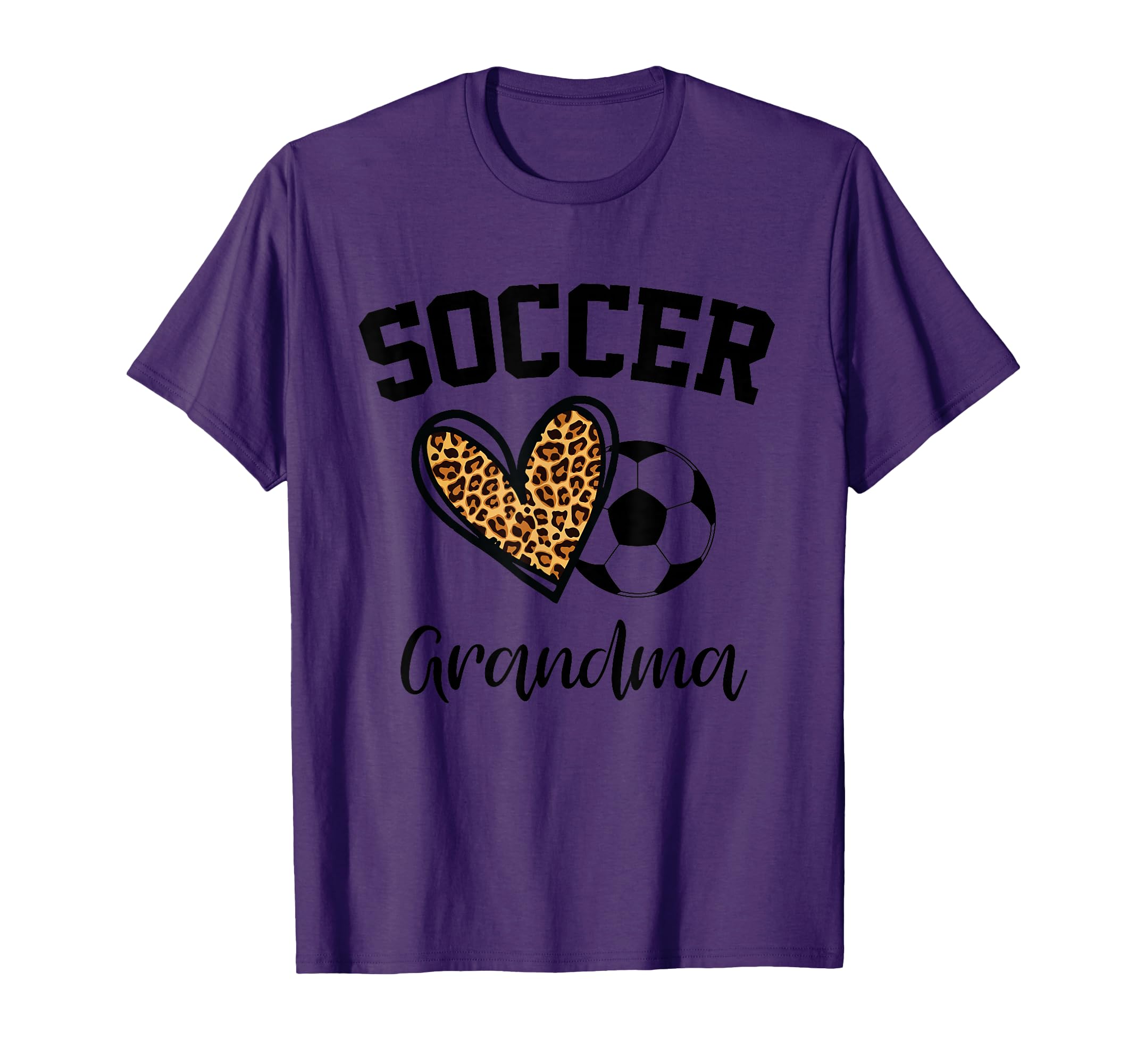 Soccer Grandma Leopard Heart Funny Mothers T-Shirt - Unique Graphic Unisex