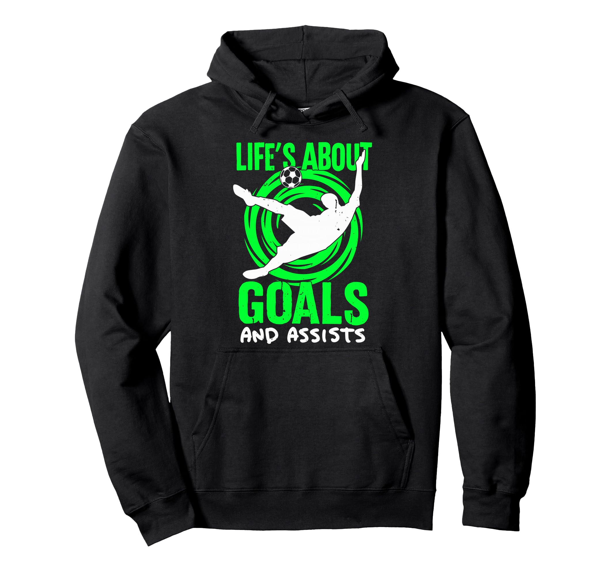 Lifes About Goals And Assists Soccer Hoodie - Minimalist Print Unisex