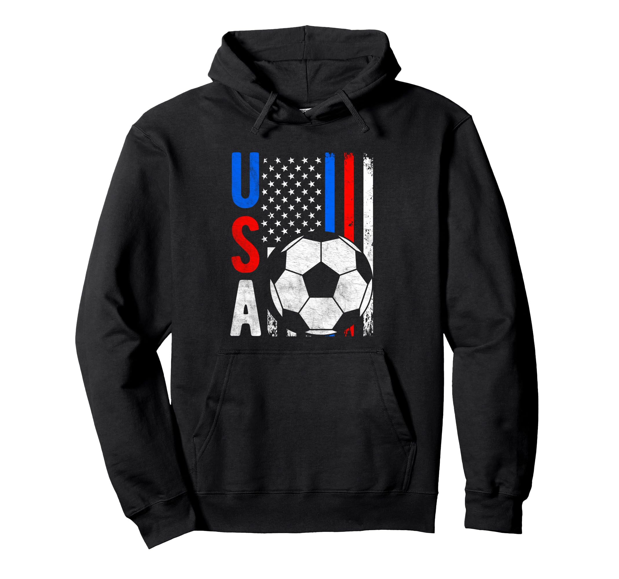 Usa Flag Soccer Tournament Hoodie - Trendy Graphic Unisex