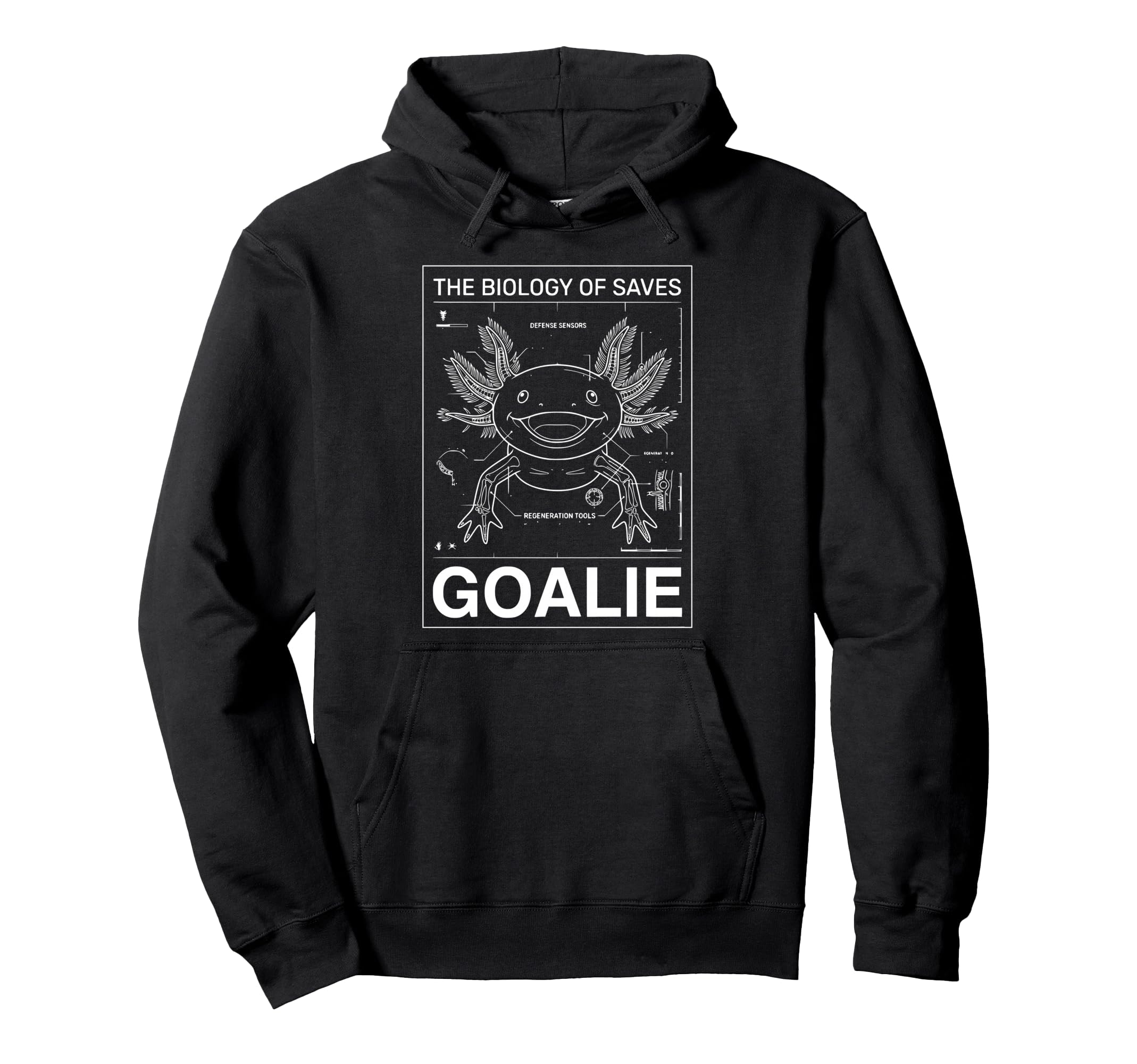 Biology Saves Axolotl Goalie Soccer Hoodie - Unique Graphic Men Women