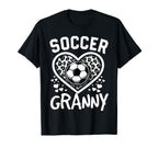 Soccer Granny Leopard Heart Granny T-Shirt - Casual Everyday Wear Unisex