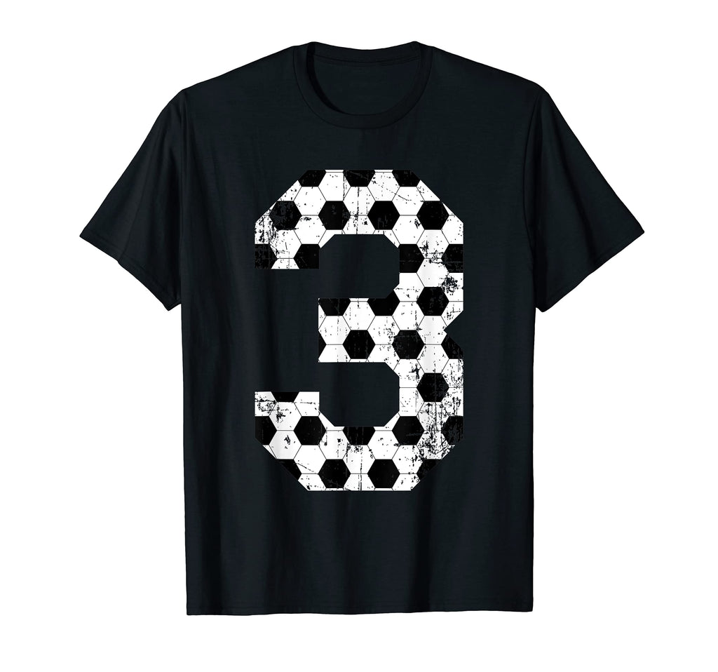 Soccer 3 Jersey Number T-Shirt - Casual Everyday Wear Men Women