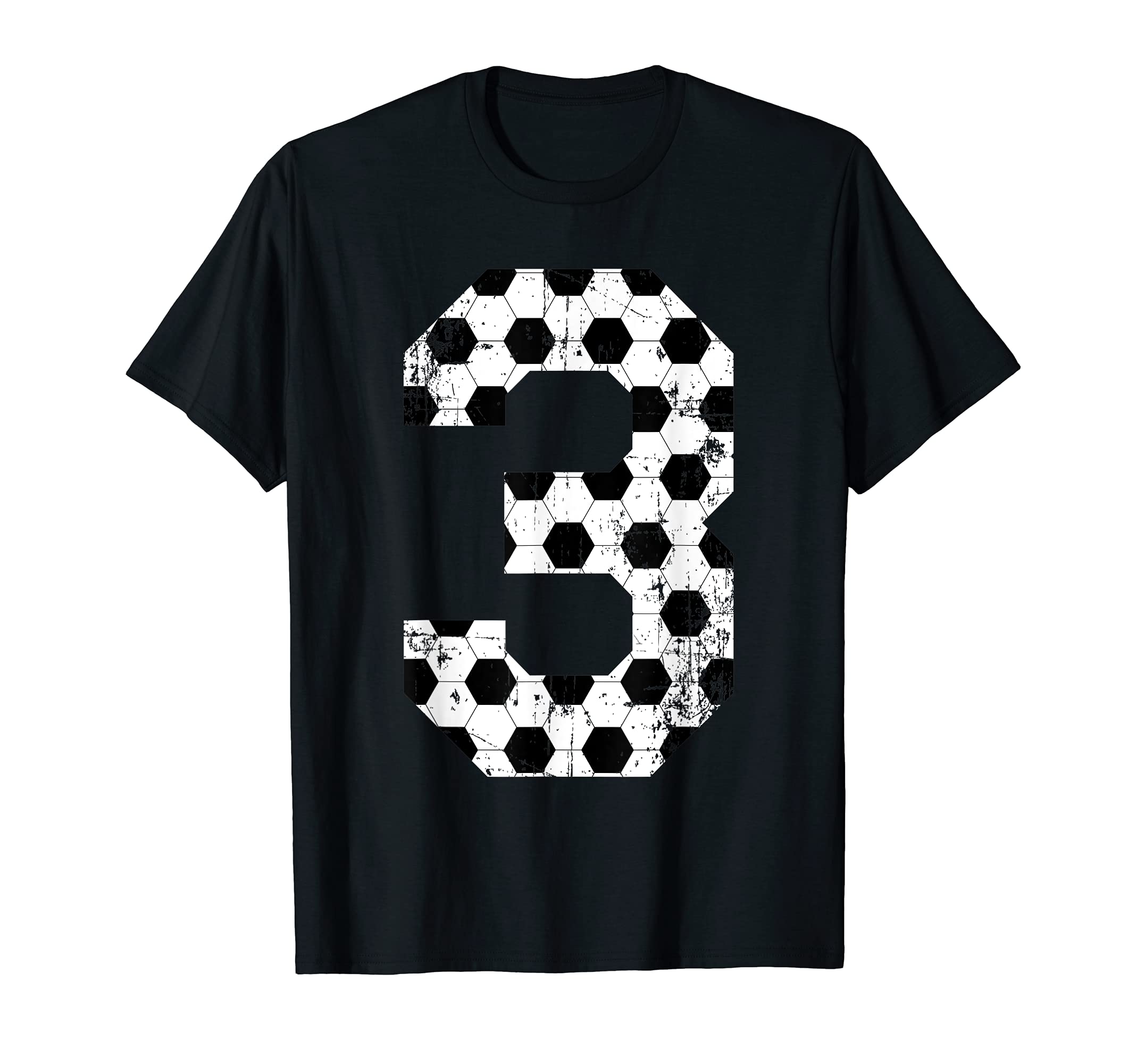 Soccer 3 Jersey Number T-Shirt - Casual Everyday Wear Men Women