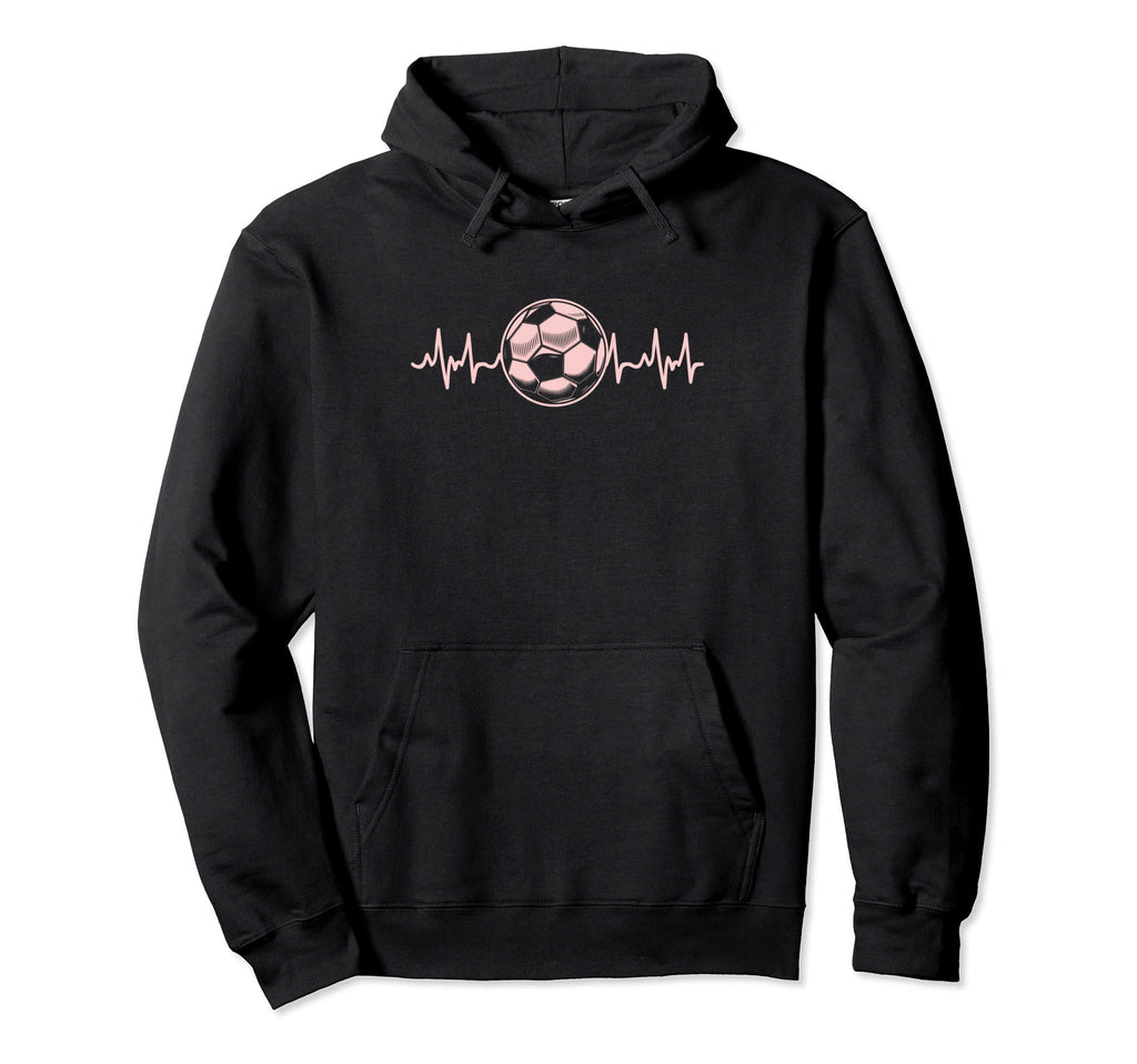 Soccer Heartbeat Sports Pastel Hoodie - Unique Graphic for Adults