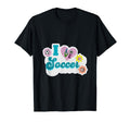 I Love Soccer Funny Soccer Flowers T-Shirt - Aesthetic Graphic for Adults