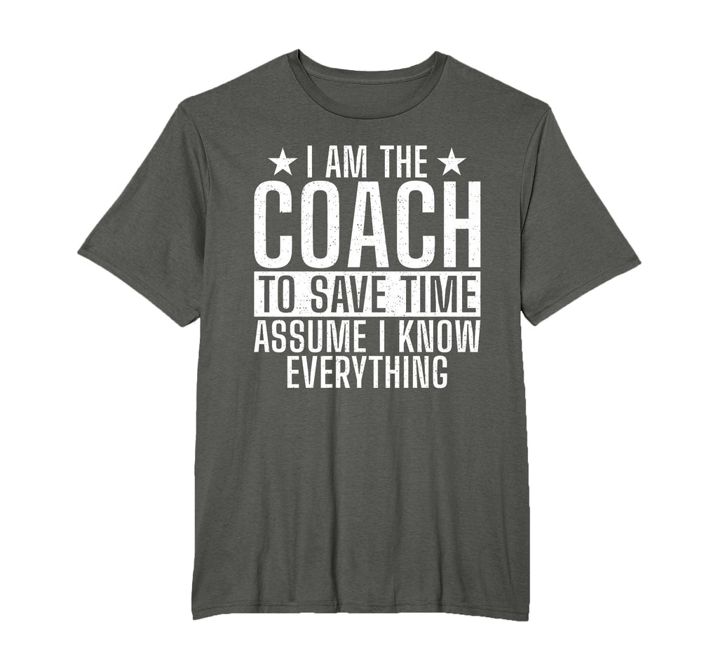 Im Coach To Save Time Assume I T-Shirt - Fun Novelty Design for Adults