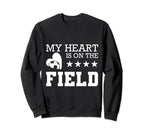 Funny Soccer T My Heart Is Field Soccer Sweatshirt - Graphic Print Unisex