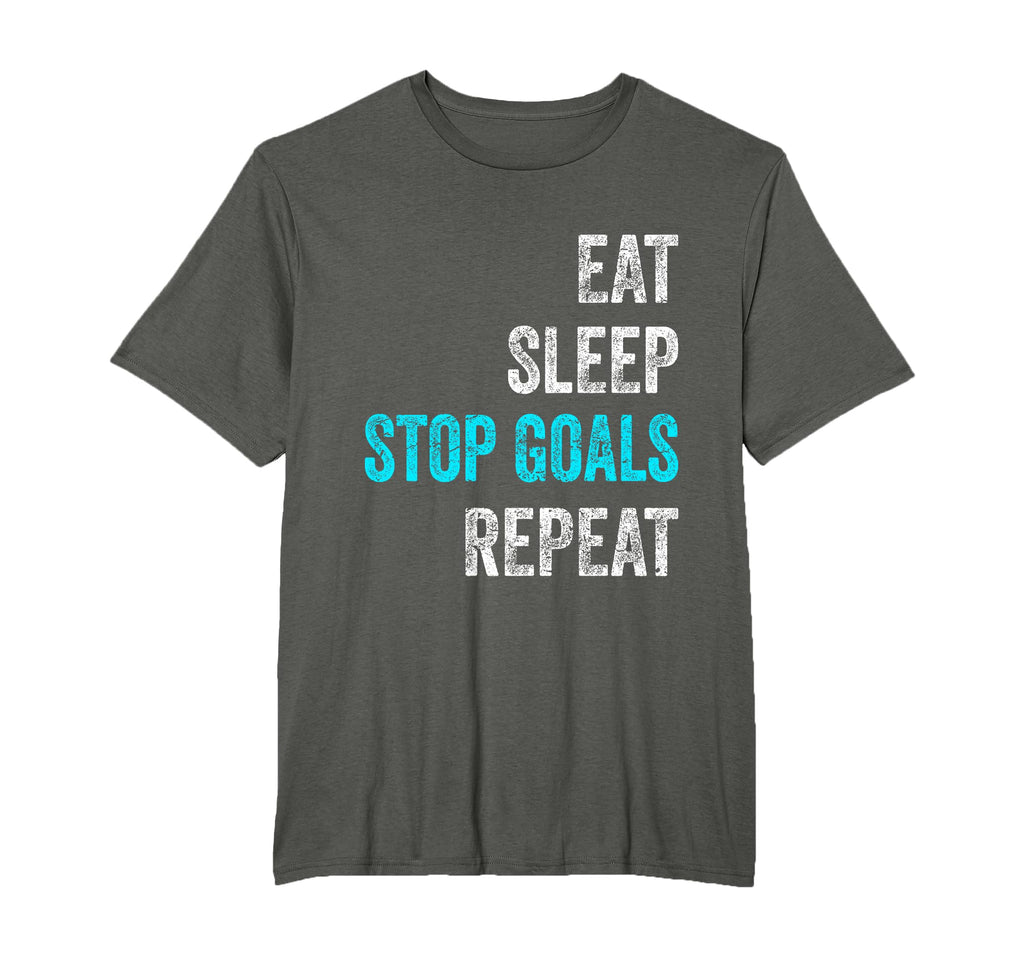 Goalkeeper Eat Sleep Stop Goals Repeat T-Shirt - Minimalist Print Unisex