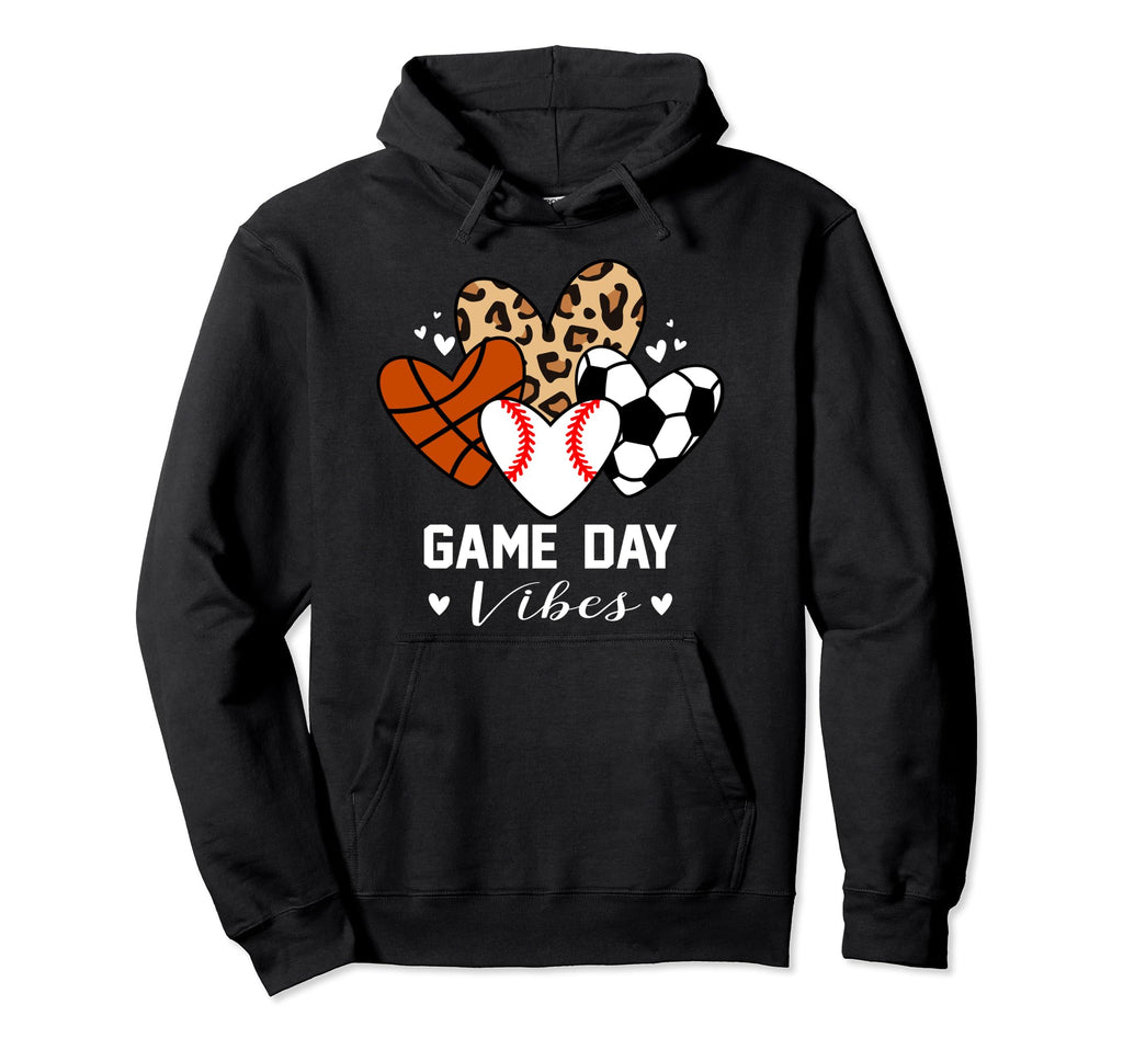 Game Day Vibes Funny Baseball Soccer Hoodie - Aesthetic Graphic for Adults