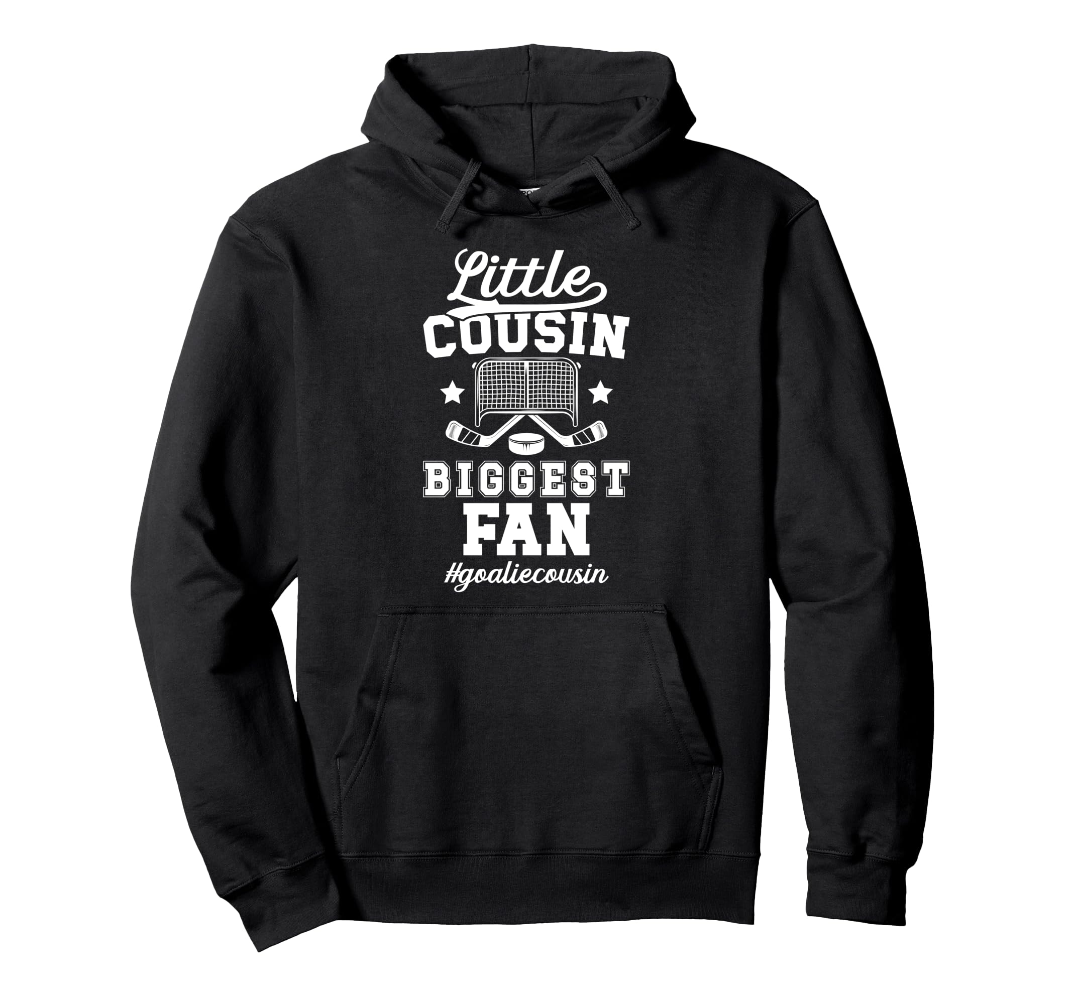 Little Cousin Hockey Goalie Cousin Hoodie - Fun Novelty Design Unisex
