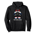 Netherlands Flag Hairbun Football Soccer Hoodie - Minimalist Print Unisex