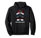 Netherlands Flag Hairbun Football Soccer Hoodie - Minimalist Print Unisex