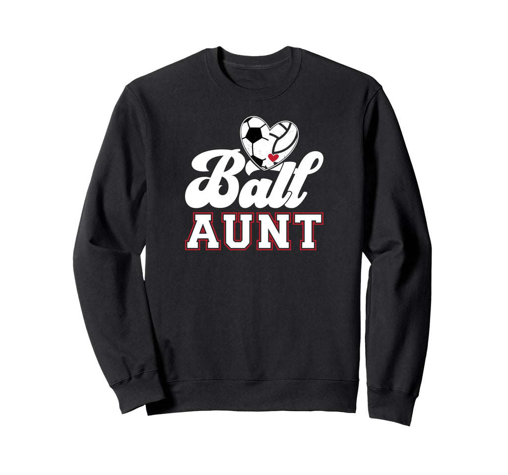 Ball Aunt Heart Soccer Sweatshirt - Casual Everyday Wear for Adults