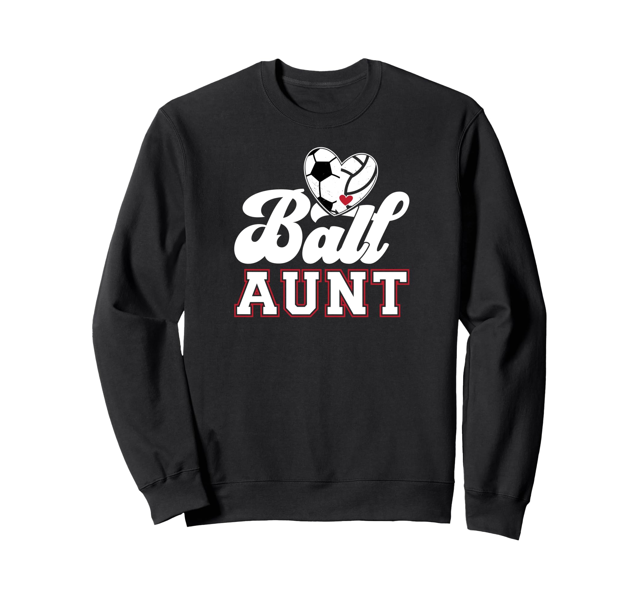 Ball Aunt Heart Soccer Sweatshirt - Casual Everyday Wear for Adults