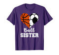Soccer Basketball Sister Funny Ball T-Shirt - Aesthetic Graphic Unisex