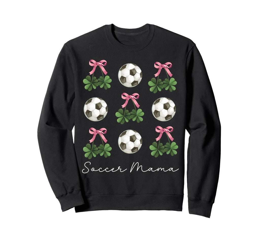St Patricks Day Soccer Coquette Bow Sweatshirt - Trendy Graphic Unisex
