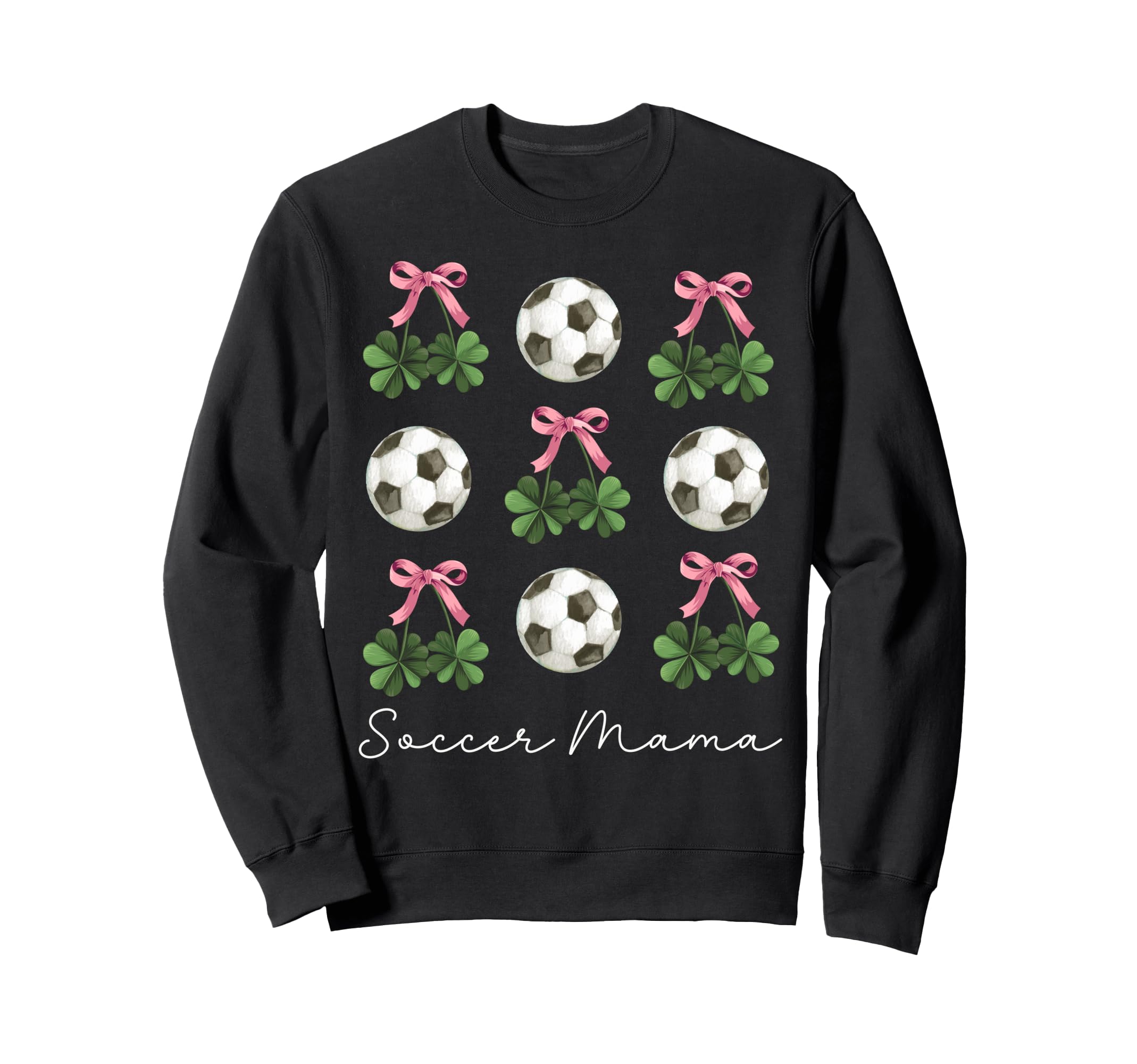 St Patricks Day Soccer Coquette Bow Sweatshirt - Trendy Graphic Unisex