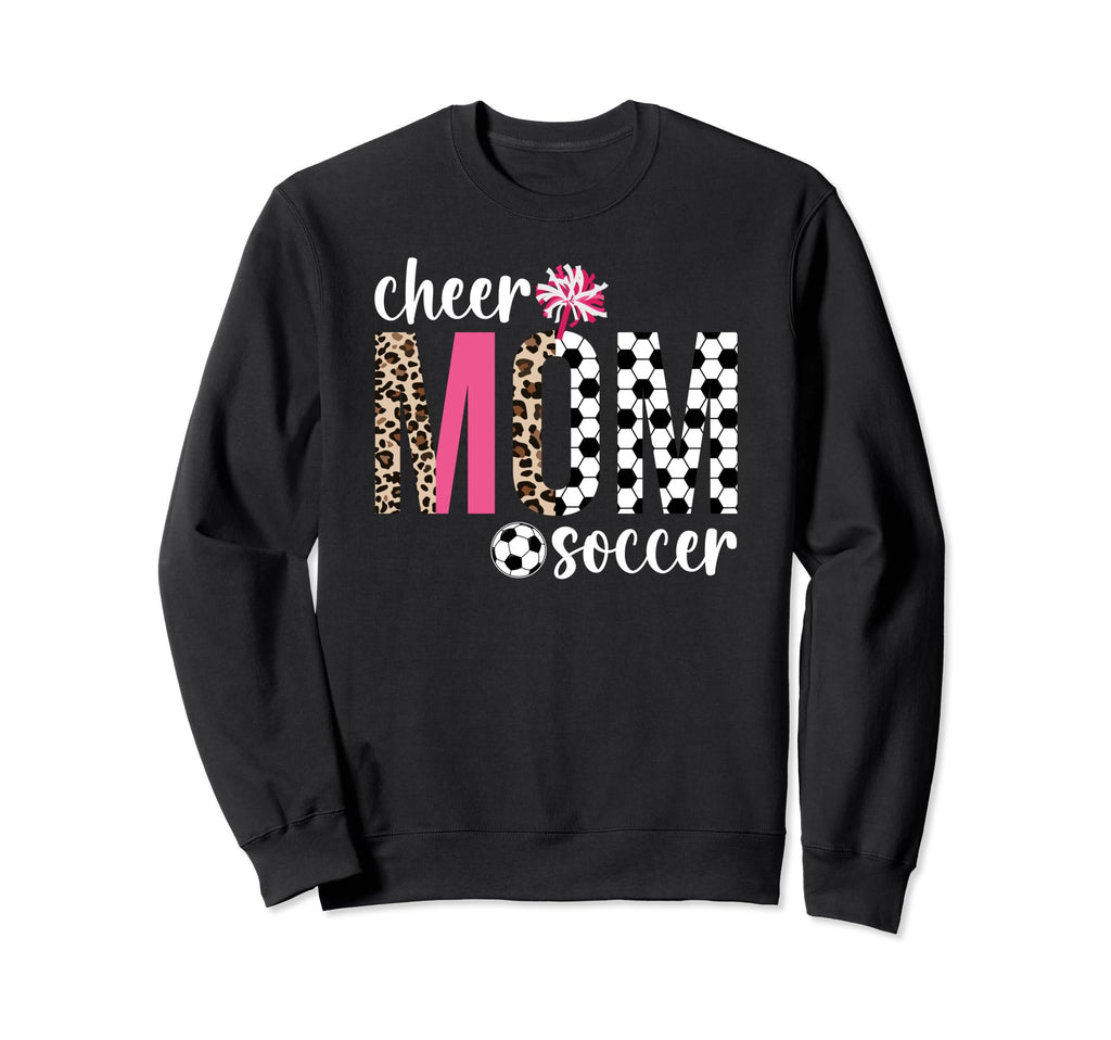 Cheer And Soccer Mom Leopard Sweatshirt - Casual Everyday Wear Unisex