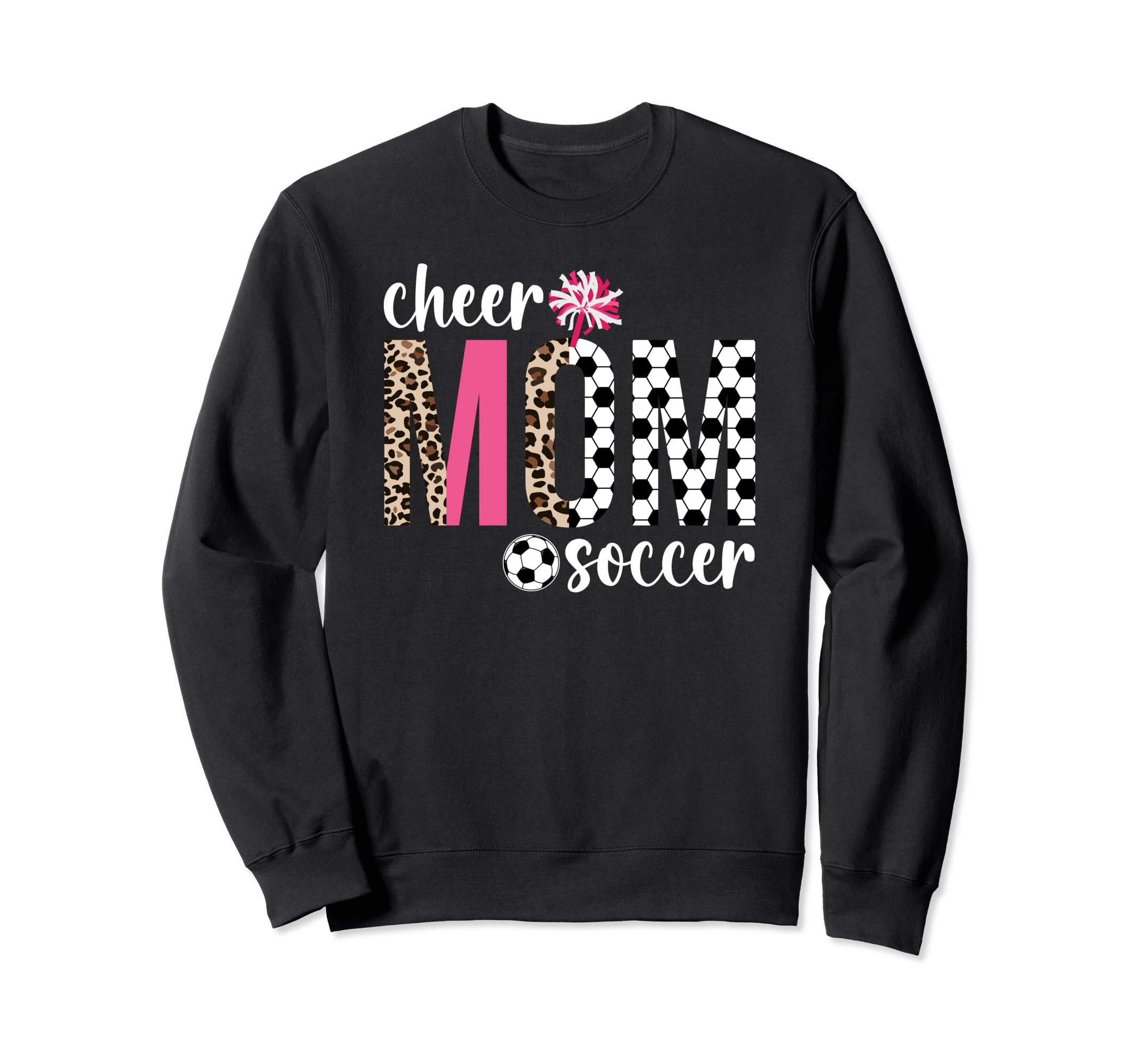 Cheer And Soccer Mom Leopard Sweatshirt - Casual Everyday Wear Unisex