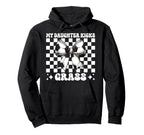 My Daughter Kicks Grass Soccer Mom Hoodie - Graphic Print for Adults