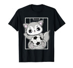 Wolf Soccer Plays Football Team T-Shirt - Casual Everyday Wear Men Women