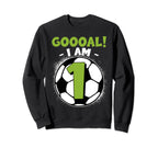1 Year Old Birthday Soccer Themed Sweatshirt - Custom Art Print for Adults