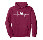 Soccer Heartbeat Soccer Ball Heartbeat Hoodie - Streetwear Style for Adults