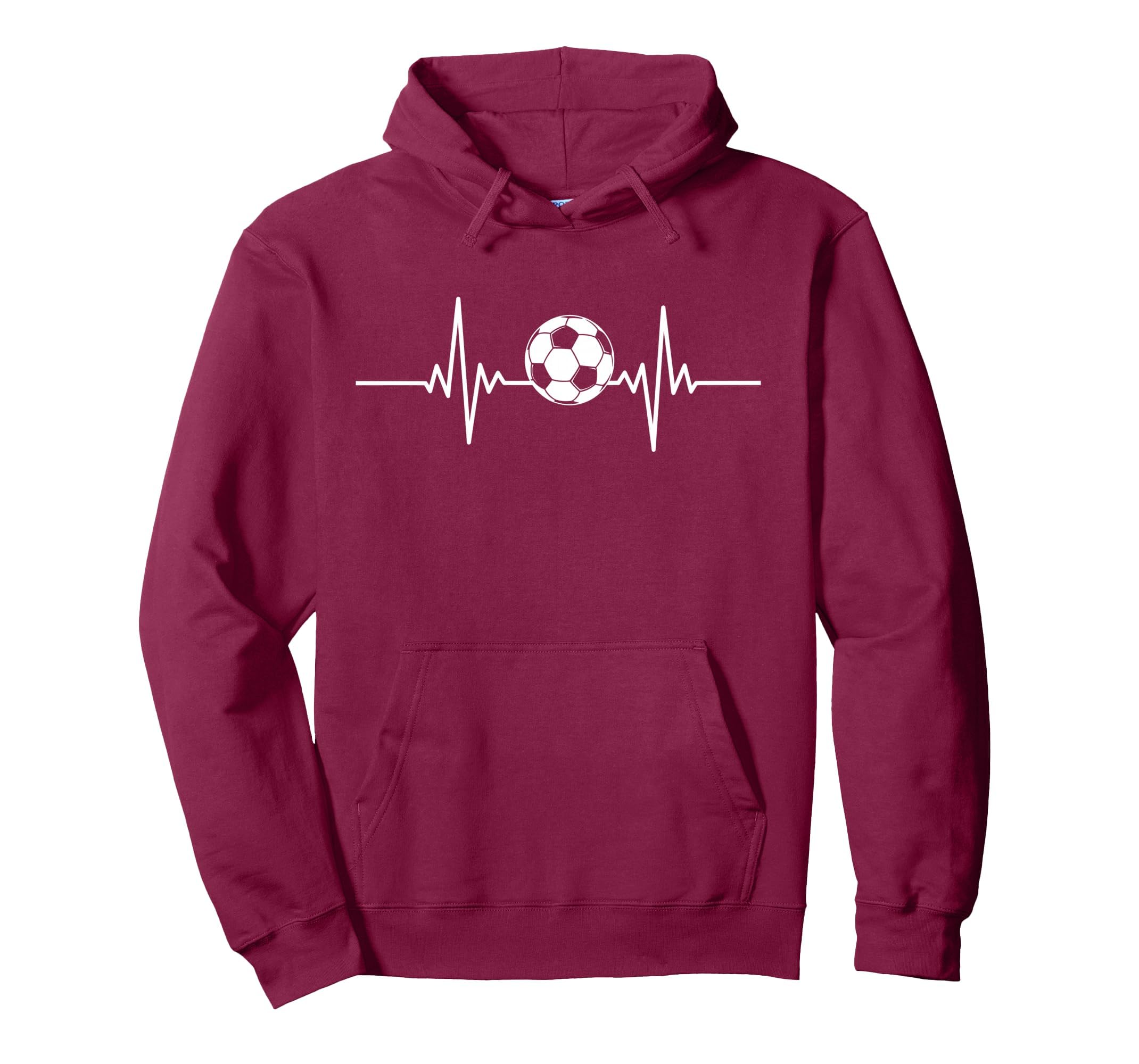 Soccer Heartbeat Soccer Ball Heartbeat Hoodie - Streetwear Style for Adults