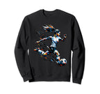 Polygon Art Soccer Sport Player Sweatshirt - Custom Art Print for Adults