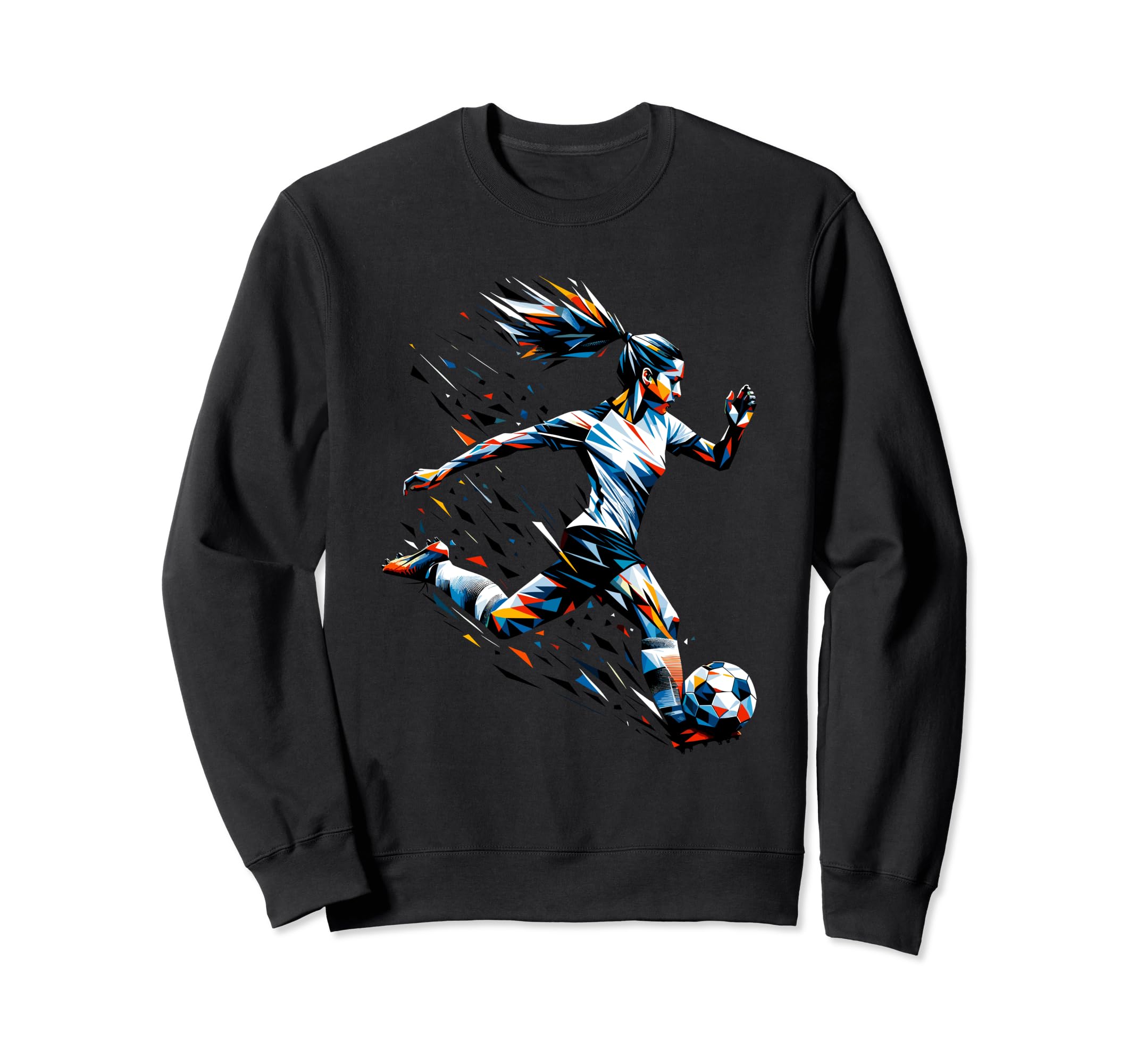 Polygon Art Soccer Sport Player Sweatshirt - Custom Art Print for Adults
