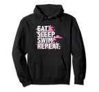 Eat Sleep Swim Repeat Hoodie - Casual Everyday Wear for Adults