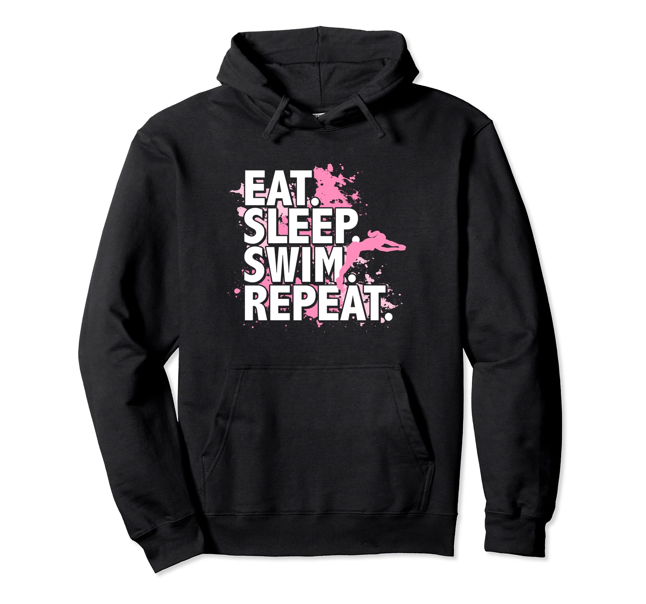 Eat Sleep Swim Repeat Hoodie - Casual Everyday Wear for Adults