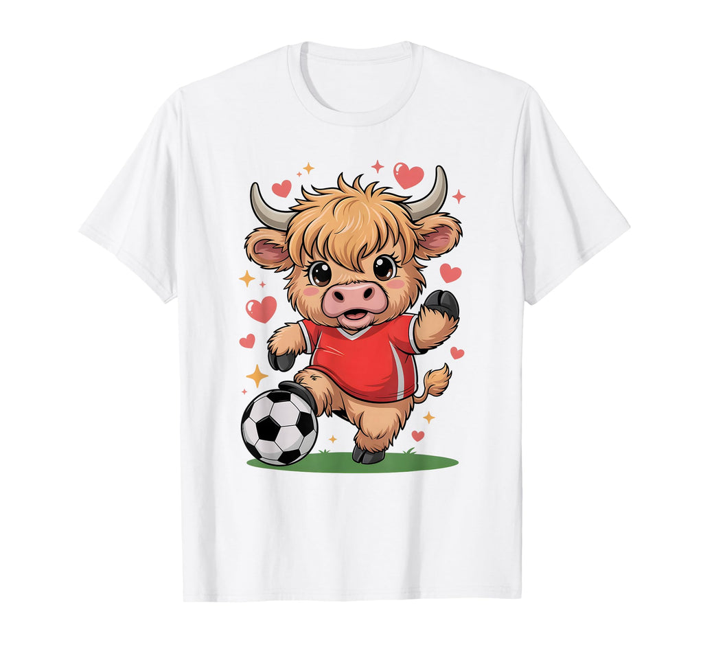 Kawaii Soccer Cow Just Who Loves T-Shirt - Graphic Print Men Women