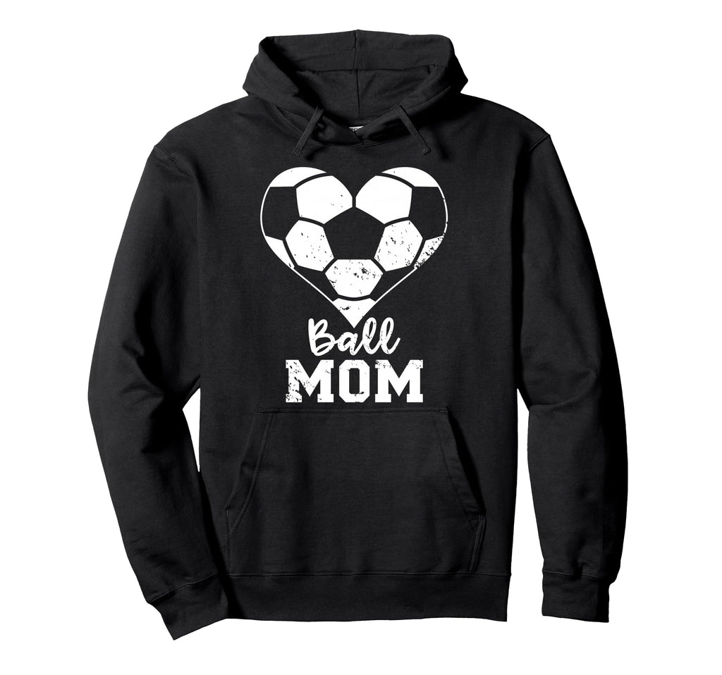 Ball Mom Heart Funny Soccer Mom Hoodie - Streetwear Style Unisex