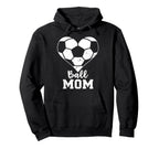 Ball Mom Heart Funny Soccer Mom Hoodie - Streetwear Style Unisex