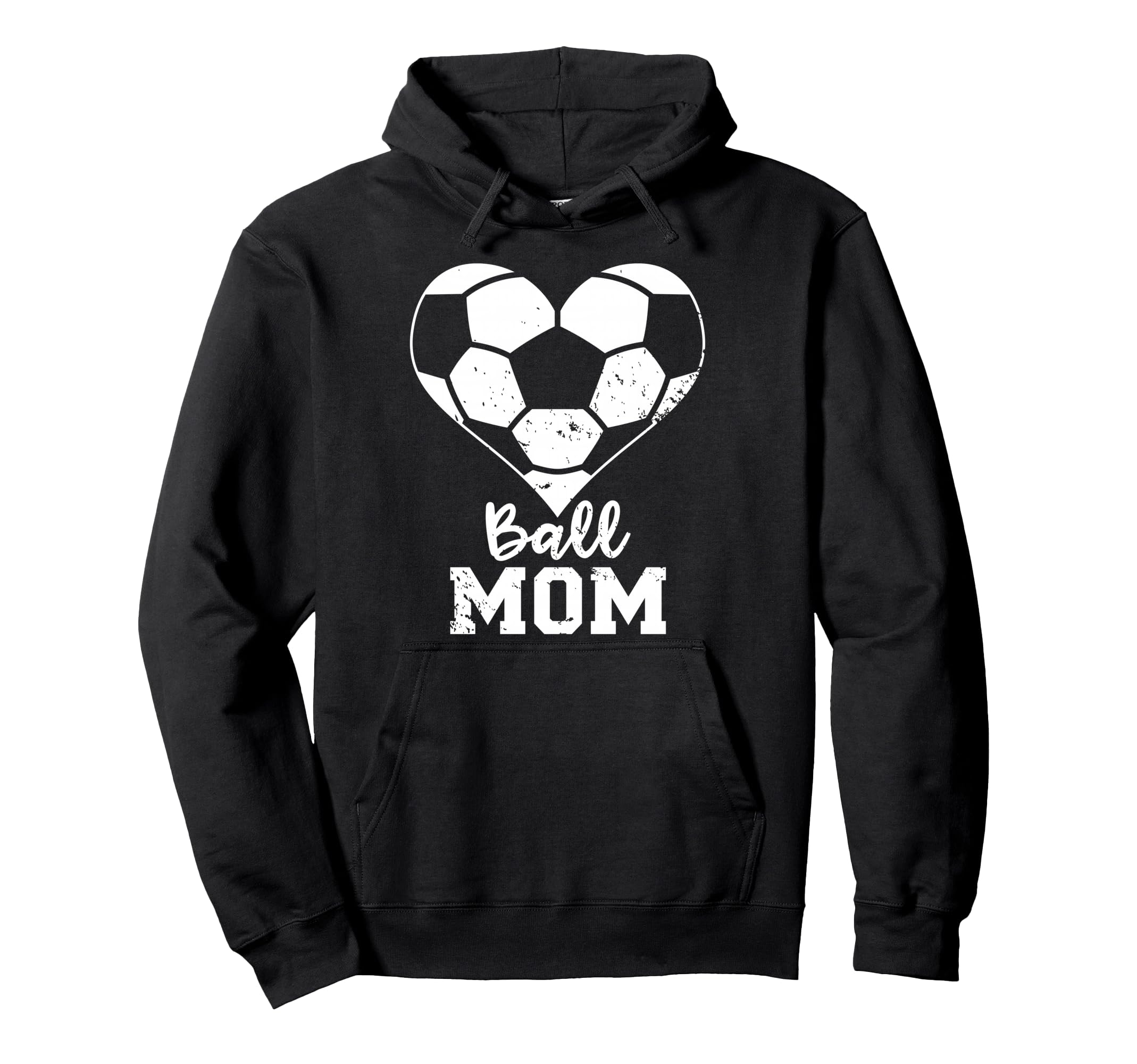 Ball Mom Heart Funny Soccer Mom Hoodie - Streetwear Style Unisex