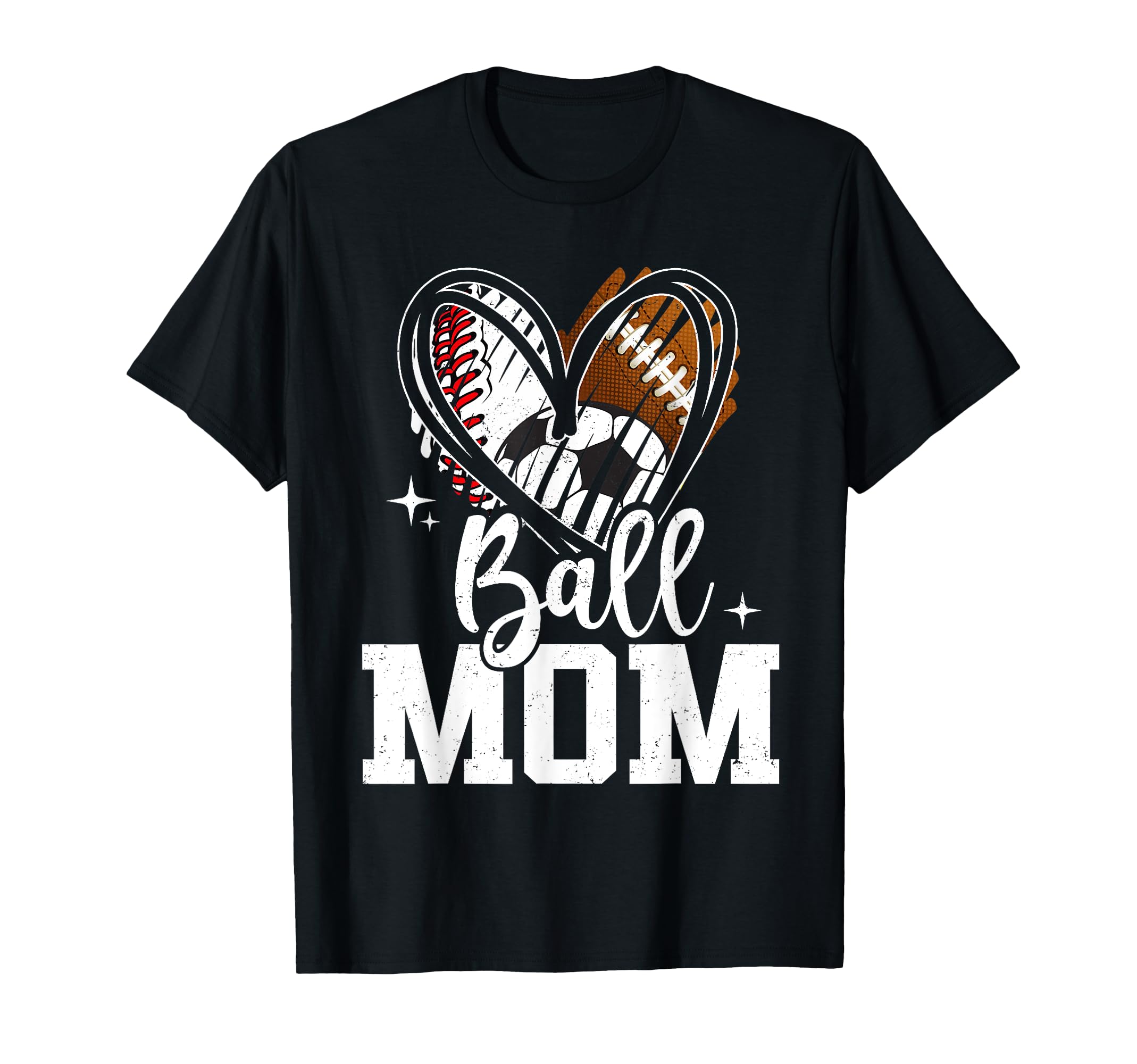 Ball Mom Baseball Football Soccer T-Shirt - Fun Novelty Design for Adults