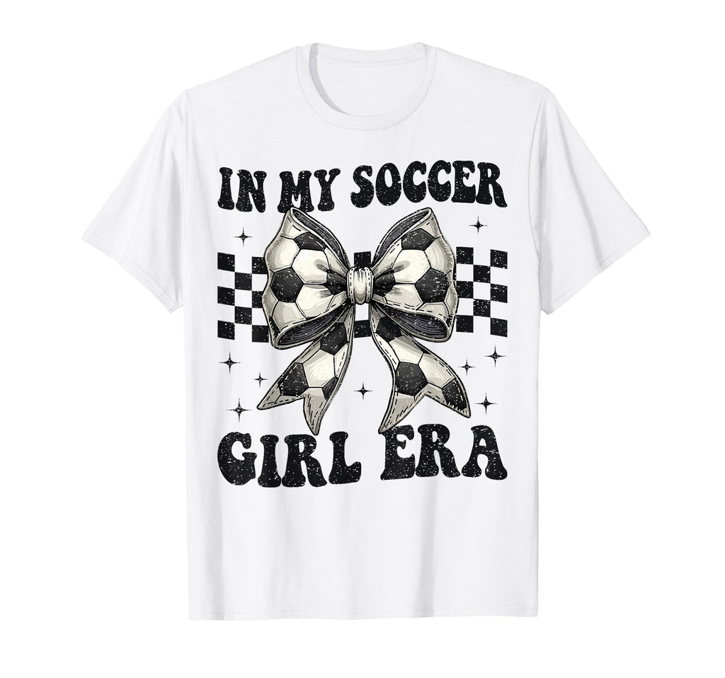 My Soccer Era Coquette Bow Soccer T-Shirt - Graphic Print Men Women