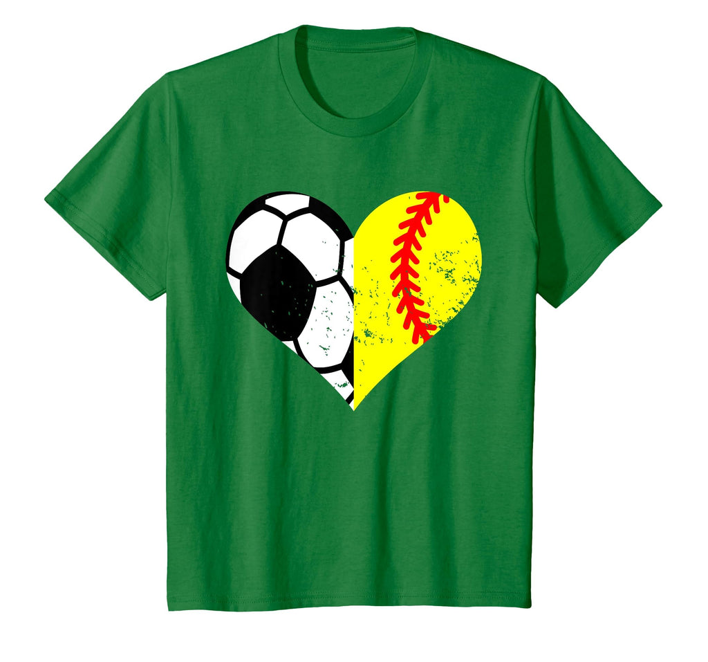 Soccer Softball Heart Funny Soccer T-Shirt - Casual Everyday Wear Unisex