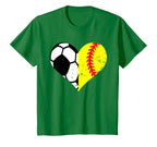Soccer Softball Heart Funny Soccer T-Shirt - Casual Everyday Wear Unisex